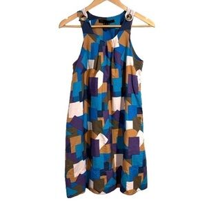 Marc Jacobs dress geoometric print with gold detailing small‎
